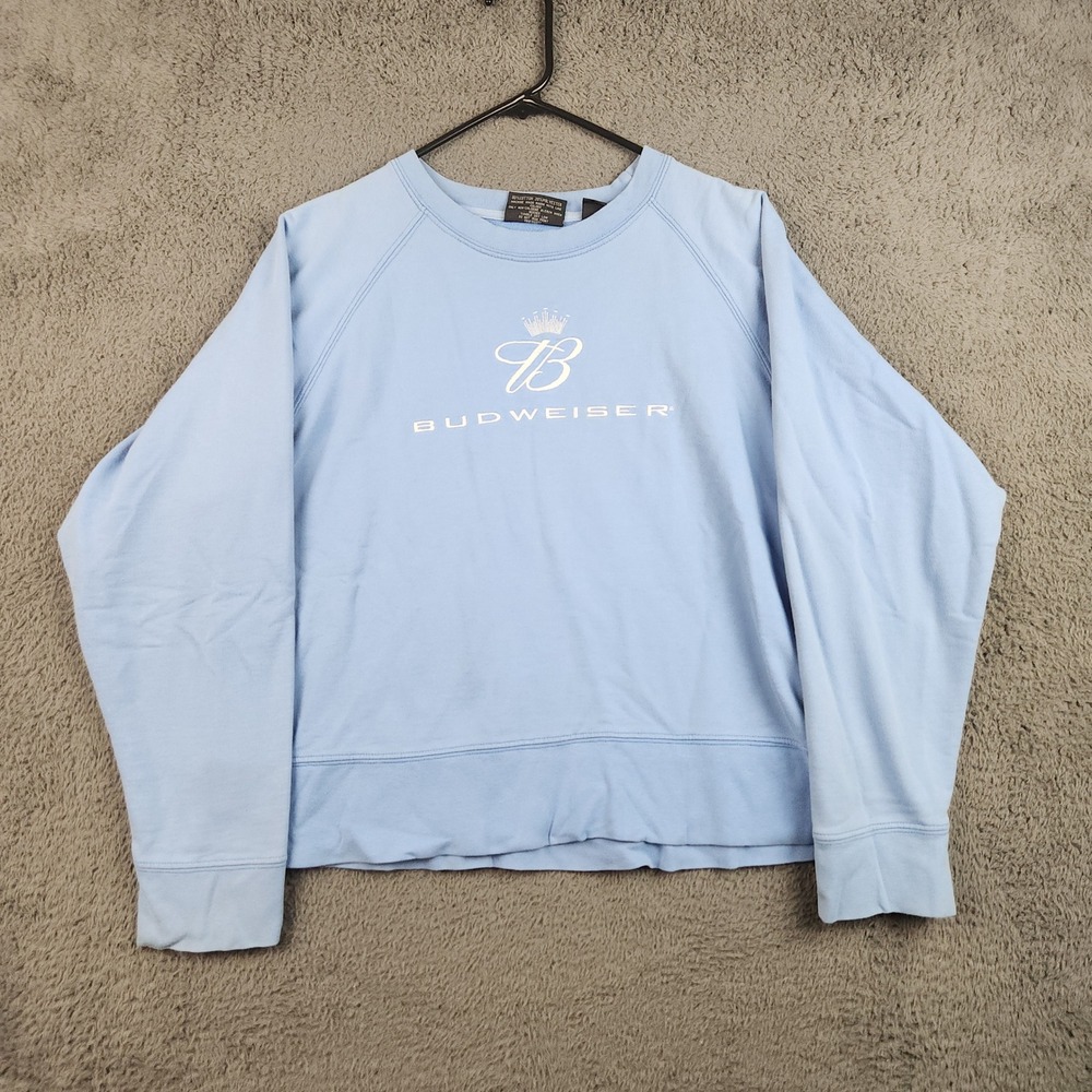 VIntage Budweiser Boxy Fit Crewneck Sweatshirt Extra Large Y2K Graphic Pullover